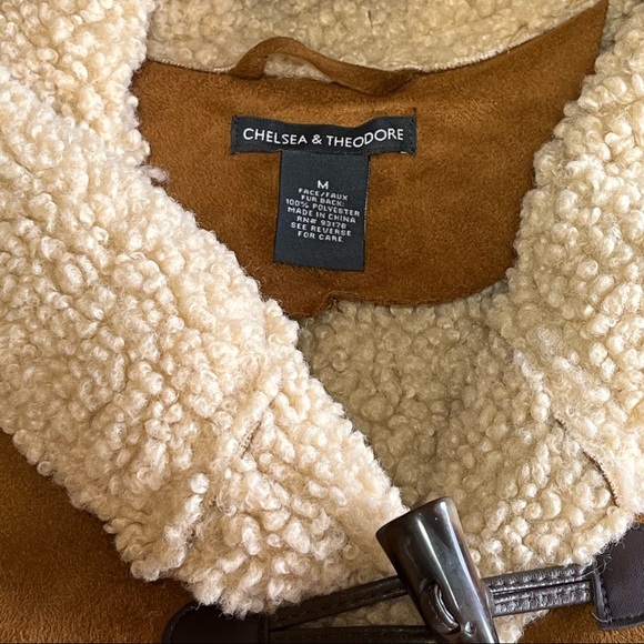 Chelsea & Theodore Faux Suede Shearling Jacket - Picture 10 of 10